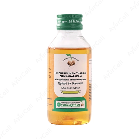 Vaidyaratnam Hinguthrigunam Thailam Chikkanapakam (100 ML)