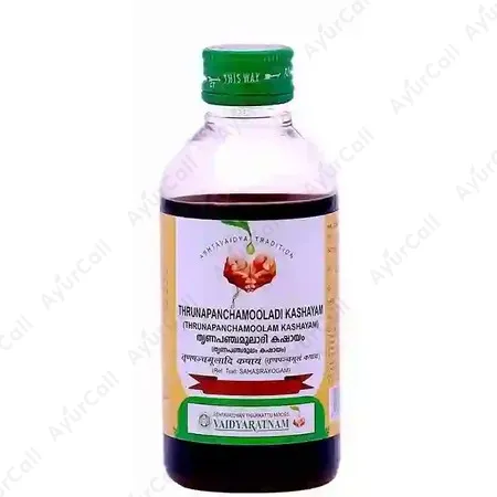 Vaidyaratnam Thrunapanchamooladikashayam (Thrunapanchamoolam Kashayam) (200 ML)