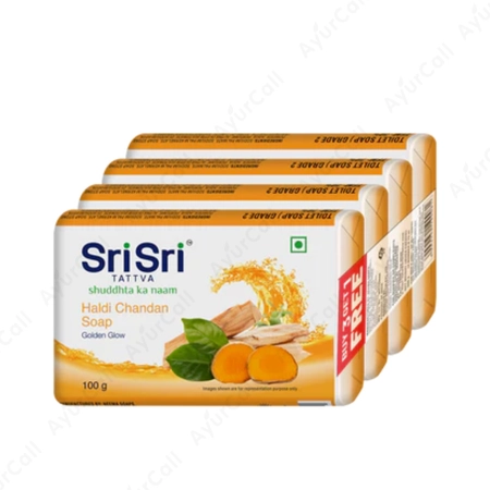 Sri Sri Haldi Chandan Soap 3+1 Free - 400  GM