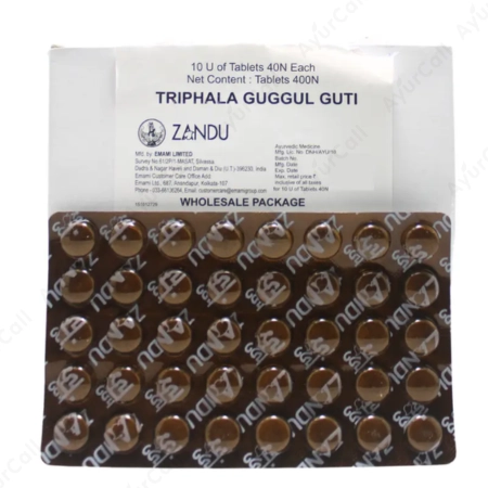 Zandu Triphala Gugul Guti (40 Nos) ?? Model.MedicineItem.FullName